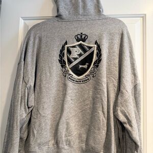 PINK Victorias Secret- New NO Tag Size XXL- Grey/Black Varsity Hoodie- Women